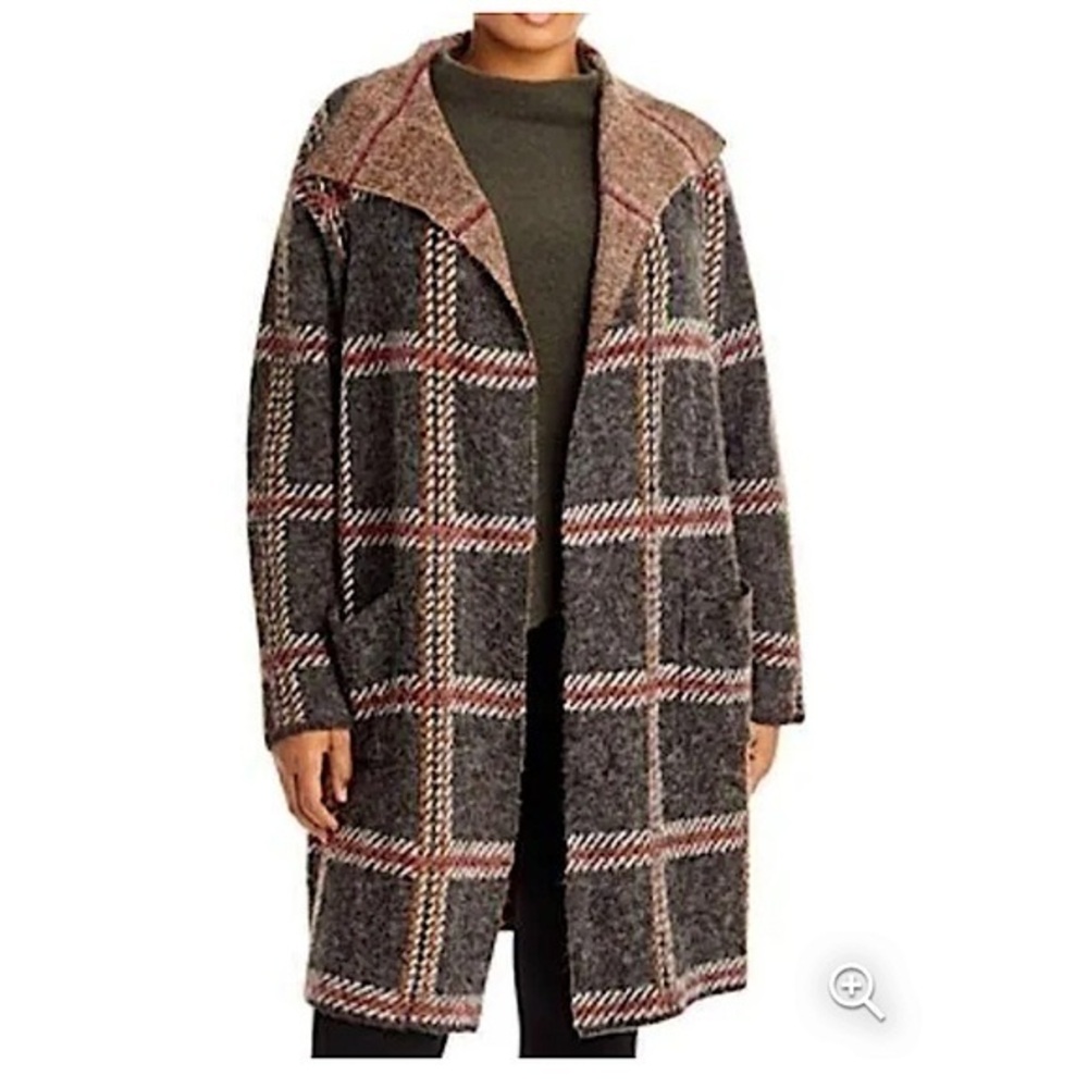 Joseph A NWT Plaid Sweater Jacket/Cardigan-Sz M
